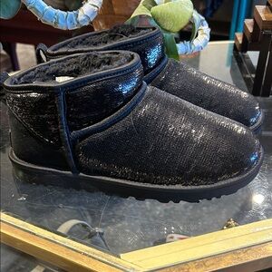 Ugg Black sequined Boots size 10.